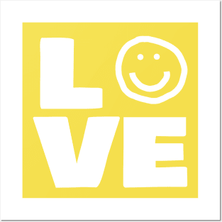 Love Smiley Face Typography Posters and Art